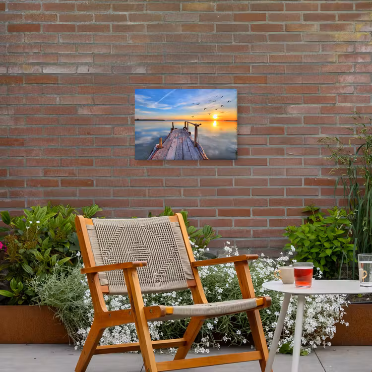 Buiten canvas - Rustieke Steiger bij Zonsopgang — 2