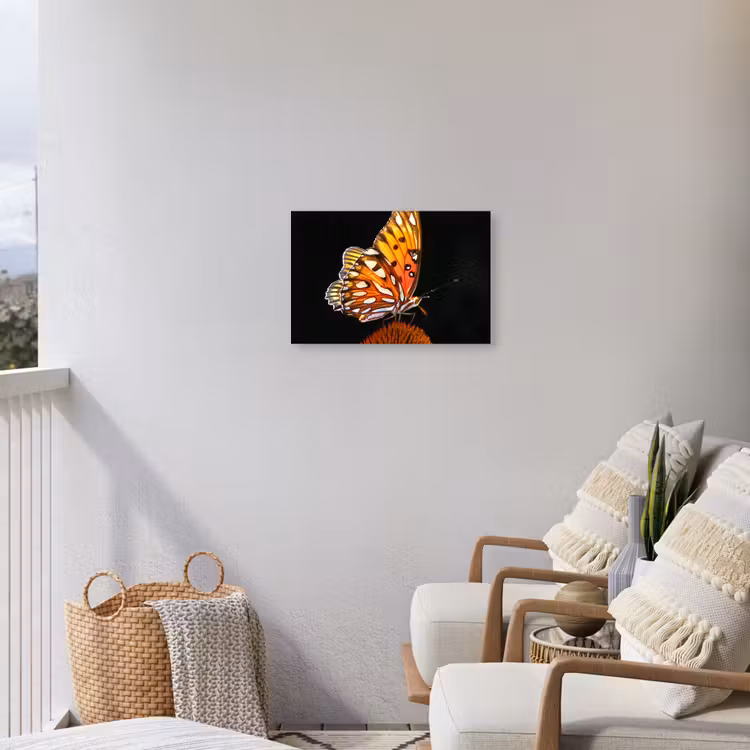 Buiten canvas - Vlinder op bloem — 4