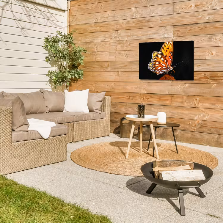 Buiten canvas - Vlinder op bloem — 5