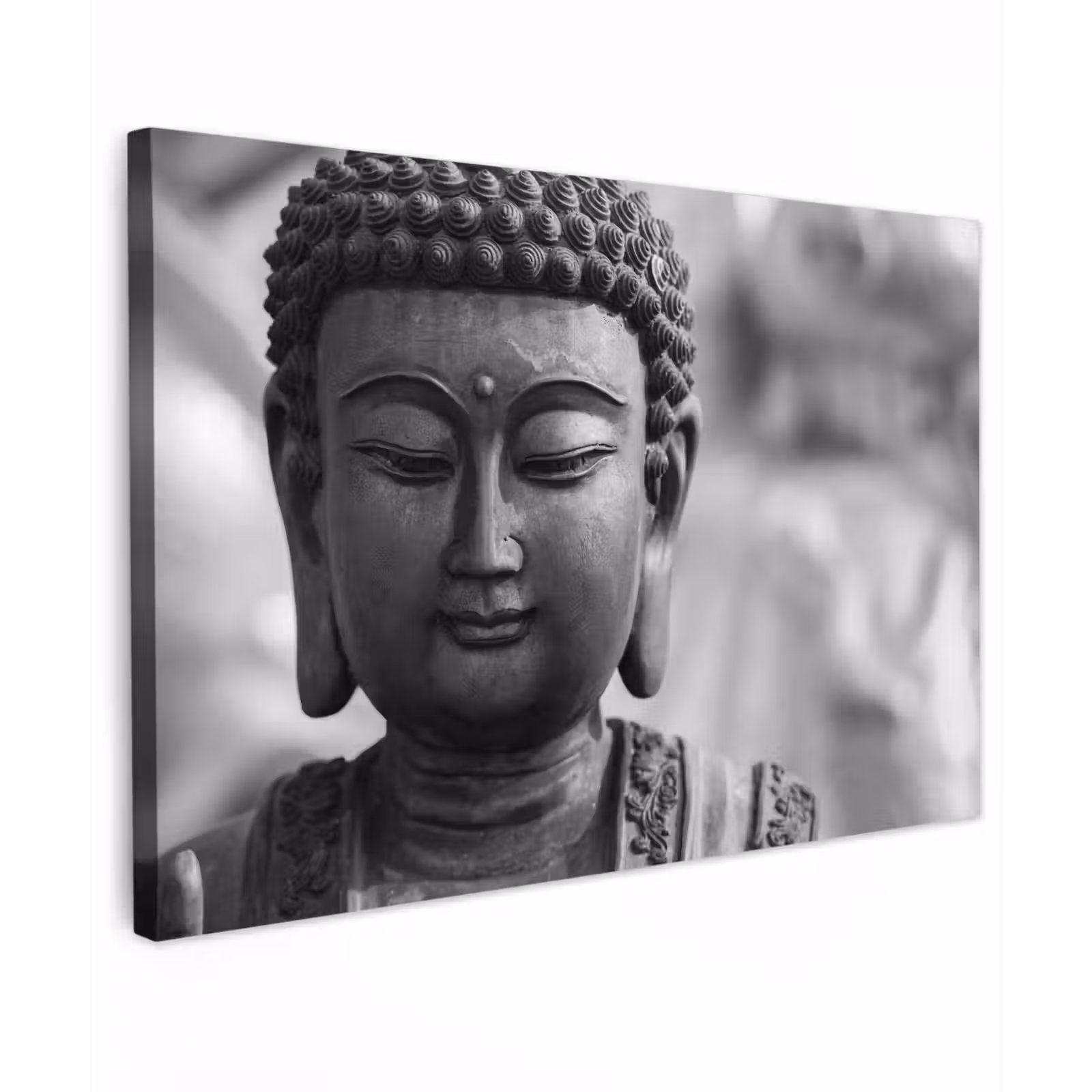 Buiten canvas - Boeddha - Grijs - Spiritualiteit - Buddha beeld - Religie — 1