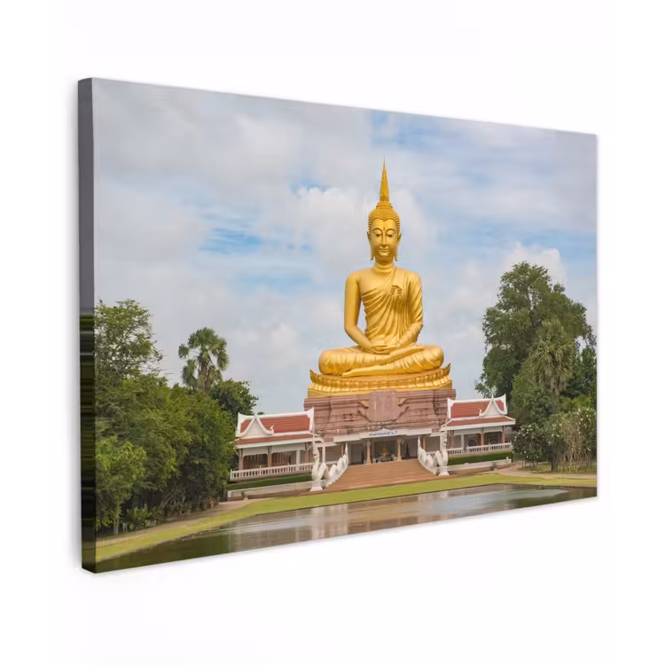 Buiten canvas - Boeddha - Buddha beeld - Goud - Religie — 1