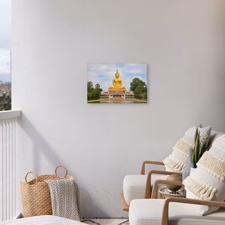 Buiten canvas - Boeddha - Buddha beeld - Goud - Religie — 4