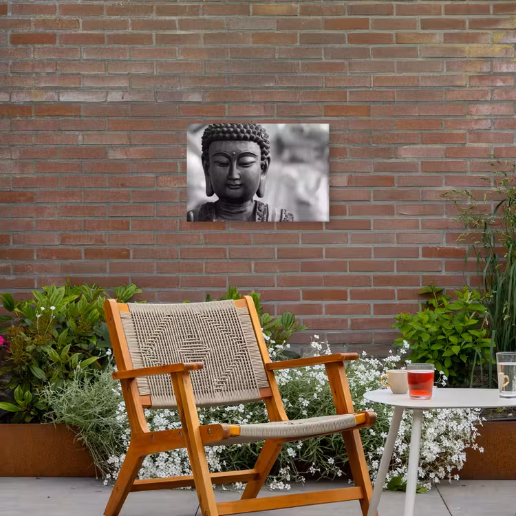 Buiten canvas - Boeddha - Grijs - Spiritualiteit - Buddha beeld - Religie — 2