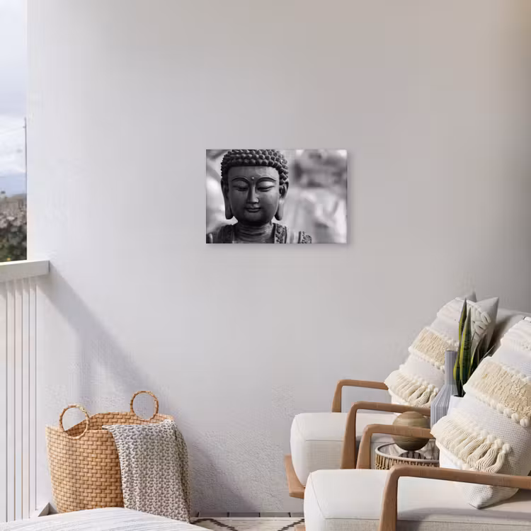 Buiten canvas - Boeddha - Grijs - Spiritualiteit - Buddha beeld - Religie — 4