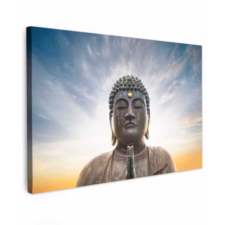 Buiten canvas - Boeddha hoofd - Buddha - Lucht - Spiritueel - Meditatie — 1