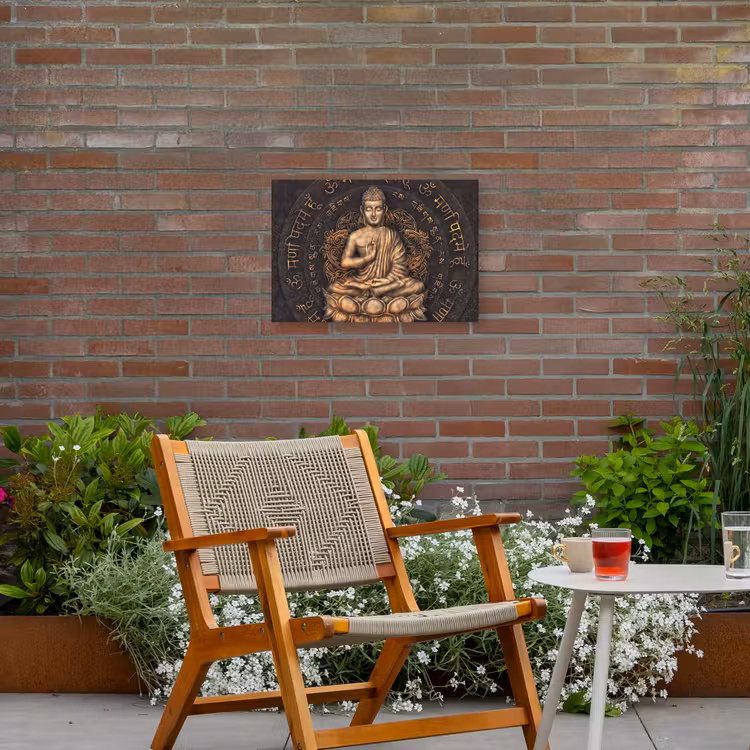 Buiten canvas - Boeddha - Mantra - Meditatie - Spiritueel - Koper — 2