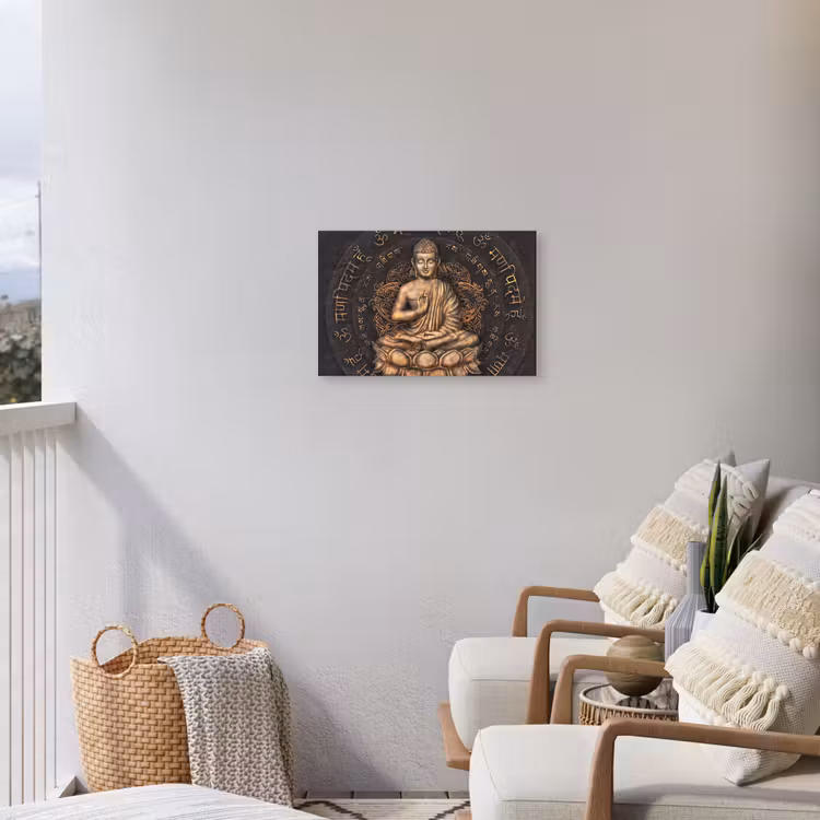 Buiten canvas - Boeddha - Mantra - Meditatie - Spiritueel - Koper — 4