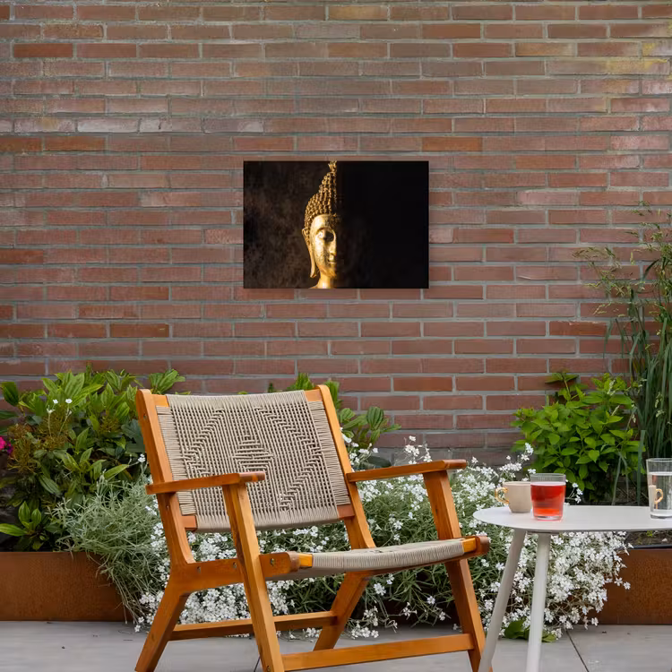 Buiten canvas - Buddha - Boeddha beeld - Goud - Spiritueel - Zwart — 2