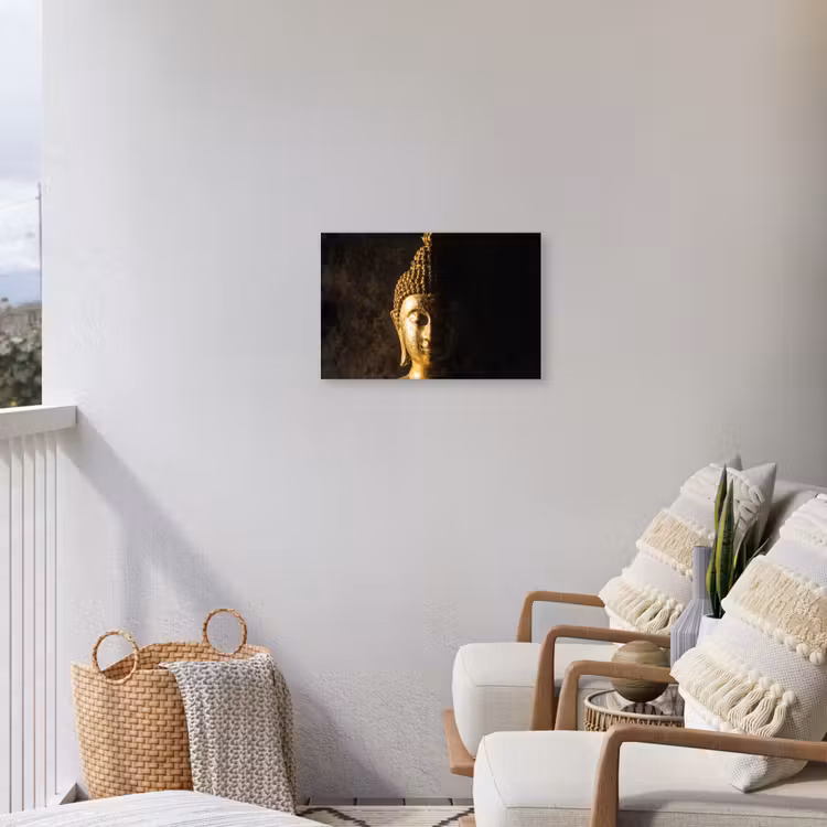 Buiten canvas - Buddha - Boeddha beeld - Goud - Spiritueel - Zwart — 4