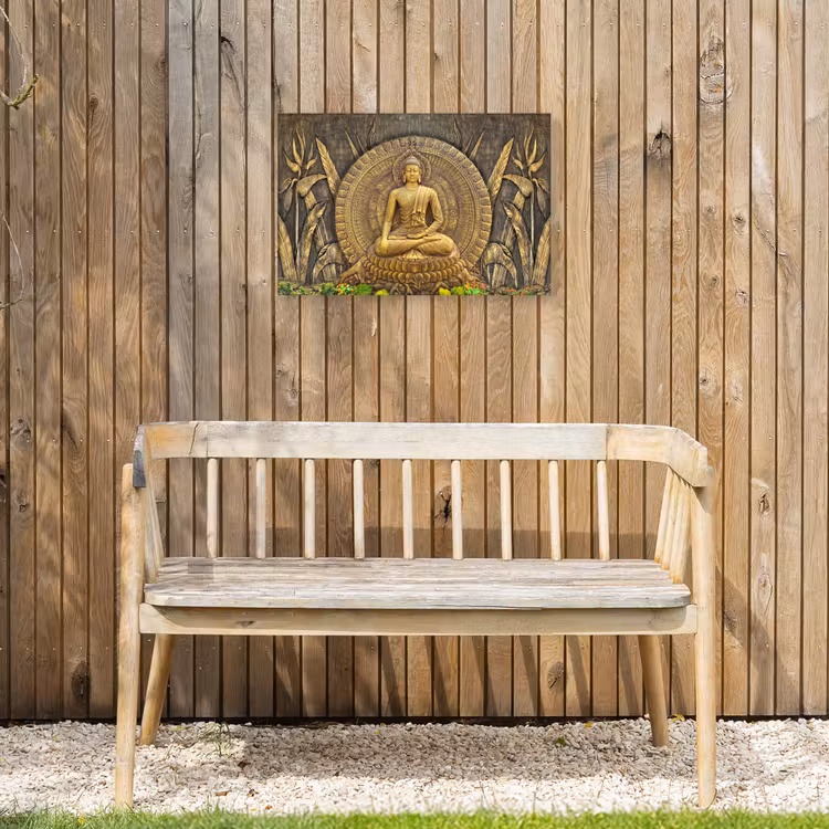 Buiten canvas - Goud - Boeddha beeld - Spiritueel - Meditatie — 3