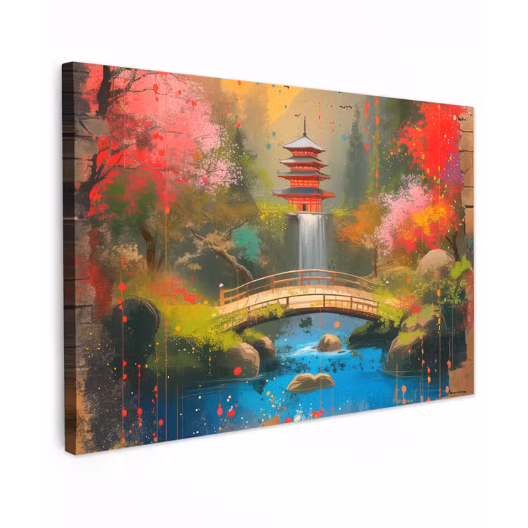 Buiten canvas - Serene Japanse Tuin — 1