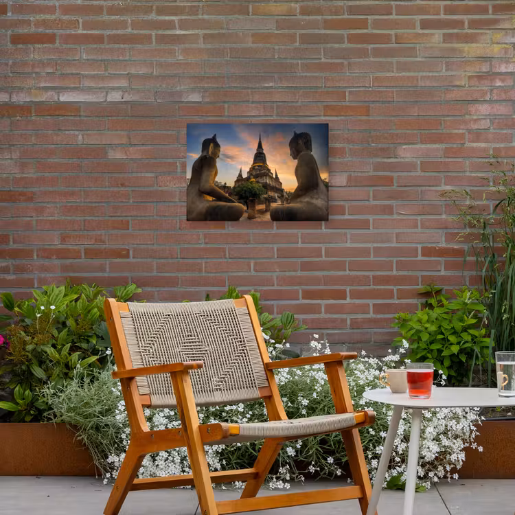 Buiten canvas - Tempel - Zonsondergang - Boeddha beelden - Buddha — 2
