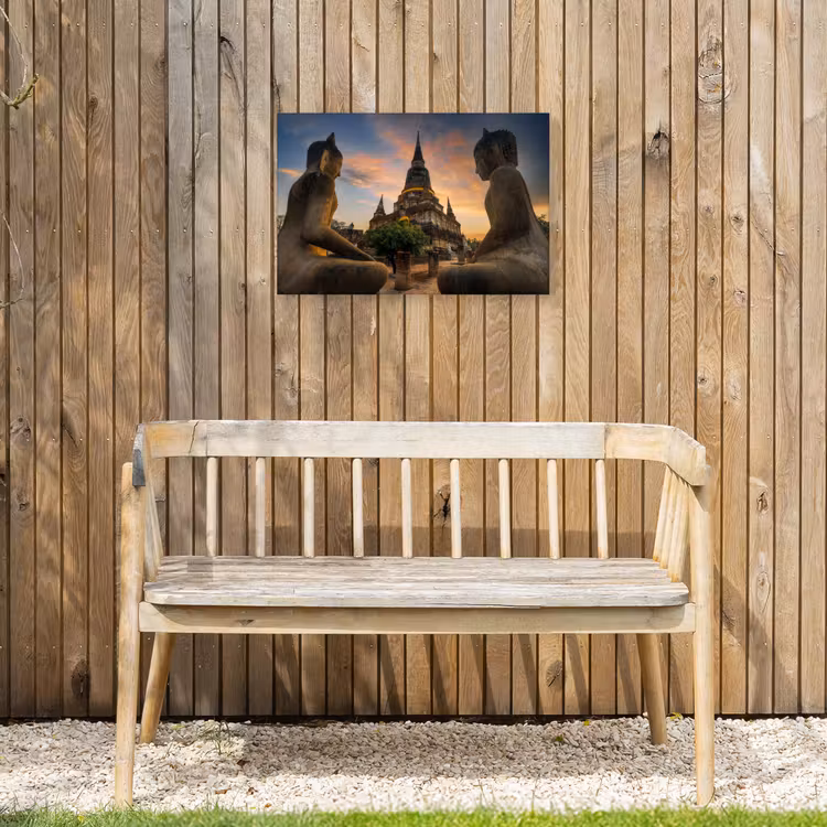 Buiten canvas - Tempel - Zonsondergang - Boeddha beelden - Buddha — 3