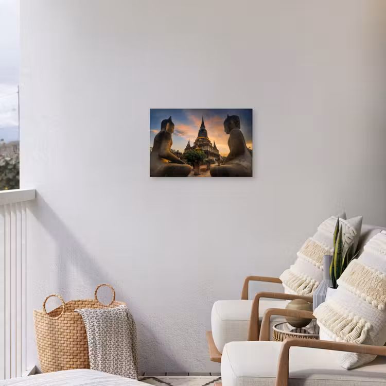 Buiten canvas - Tempel - Zonsondergang - Boeddha beelden - Buddha — 4