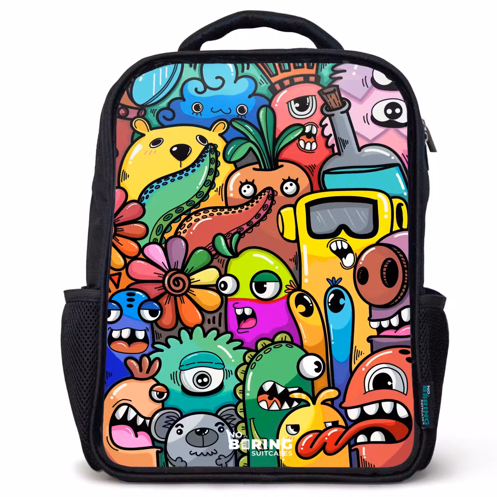 Kinder rugzak - Expressief en druk patroon met monsters — 1