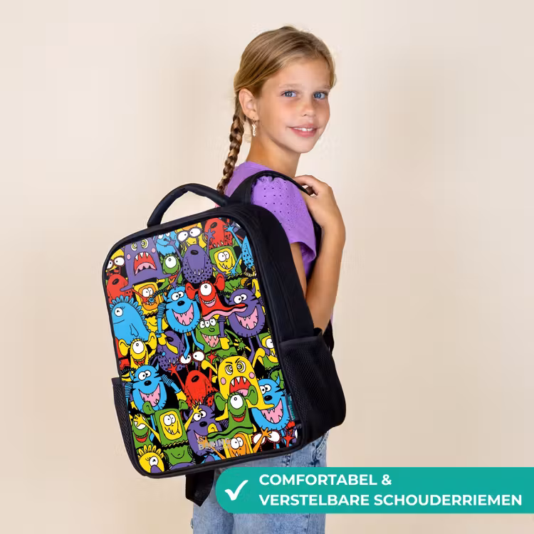Kinder rugzak - Monsters met Felle Kleuren — 3