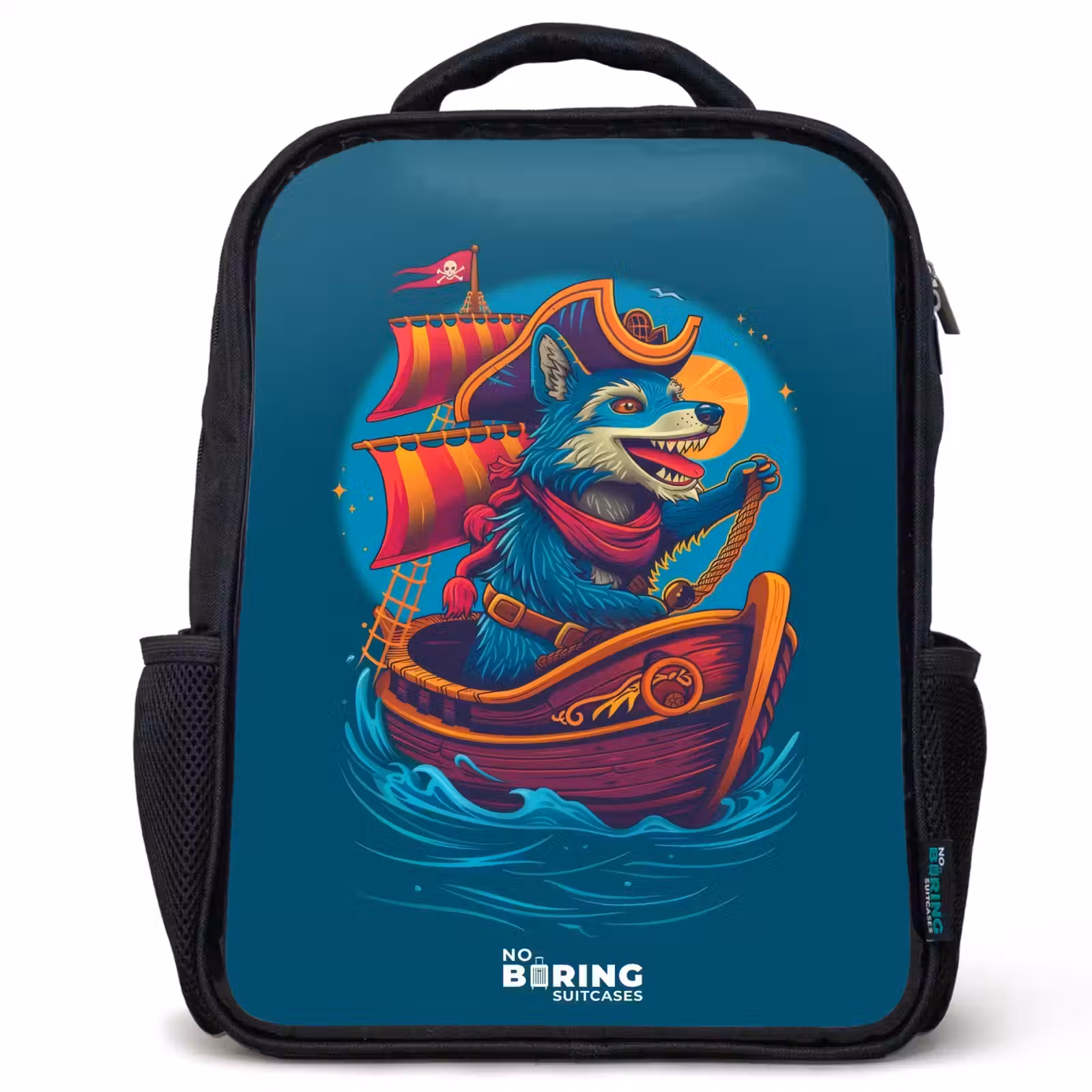 Kinder rugzak - Piraten wasbeer op een boot — 1