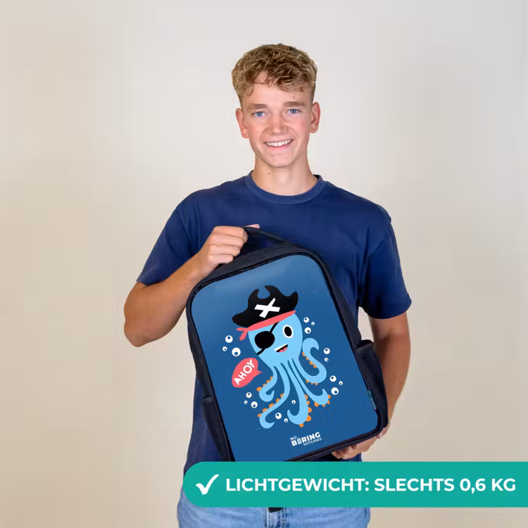Kinder rugzak - Piraten octopus met een hoed — 2
