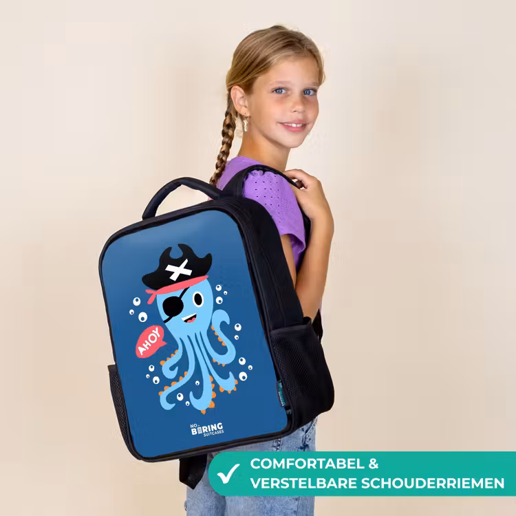 Kinder rugzak - Piraten octopus met een hoed — 3