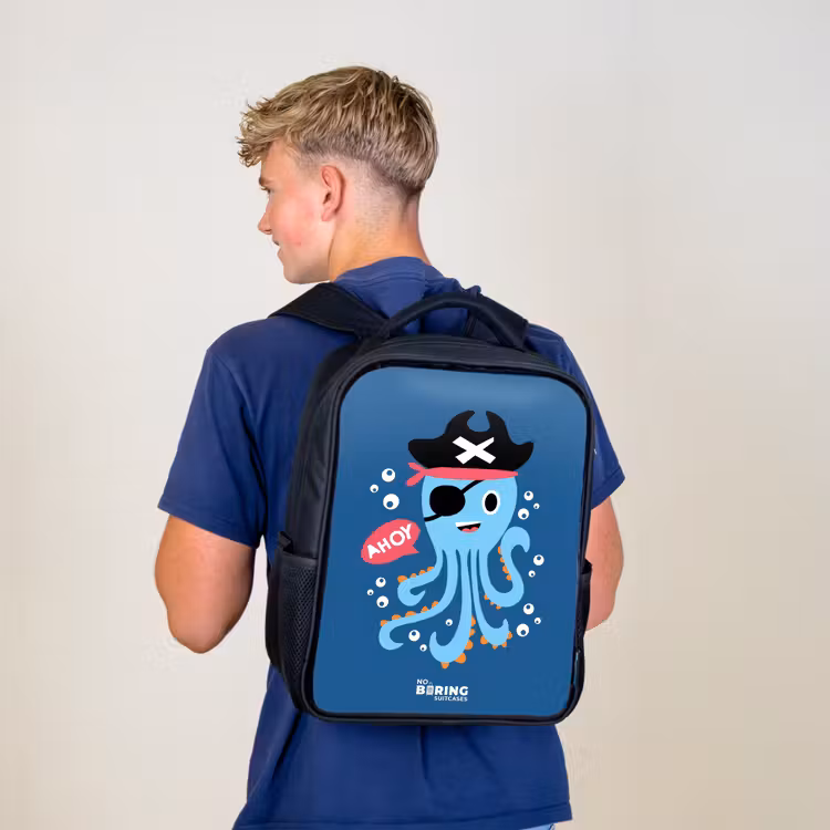 Kinder rugzak - Piraten octopus met een hoed — 6