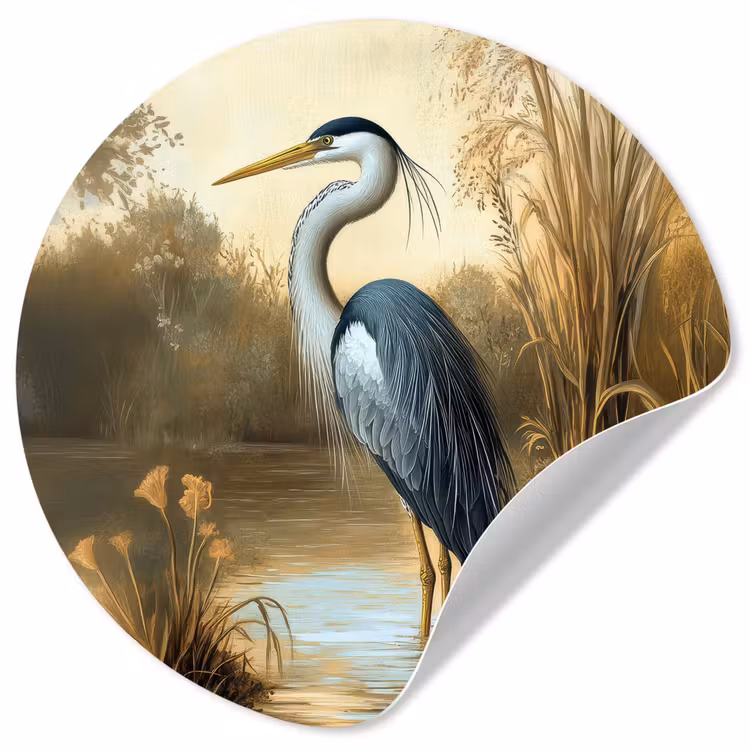 Behangcirkel - Reiger - Water - Planten — 1