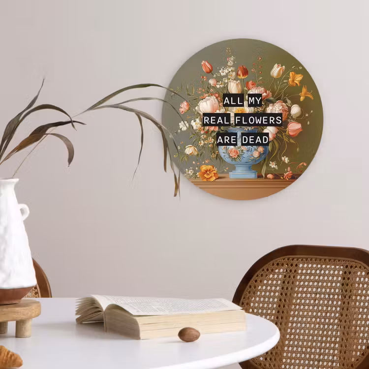 Muurcirkel - Bloem - Quote - Vintage - Art — 4