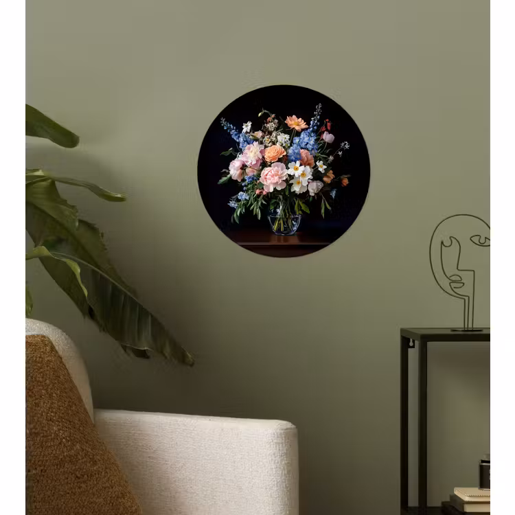 Behangcirkel - Pastel - Bloemen - Glazen - Vaas — 3