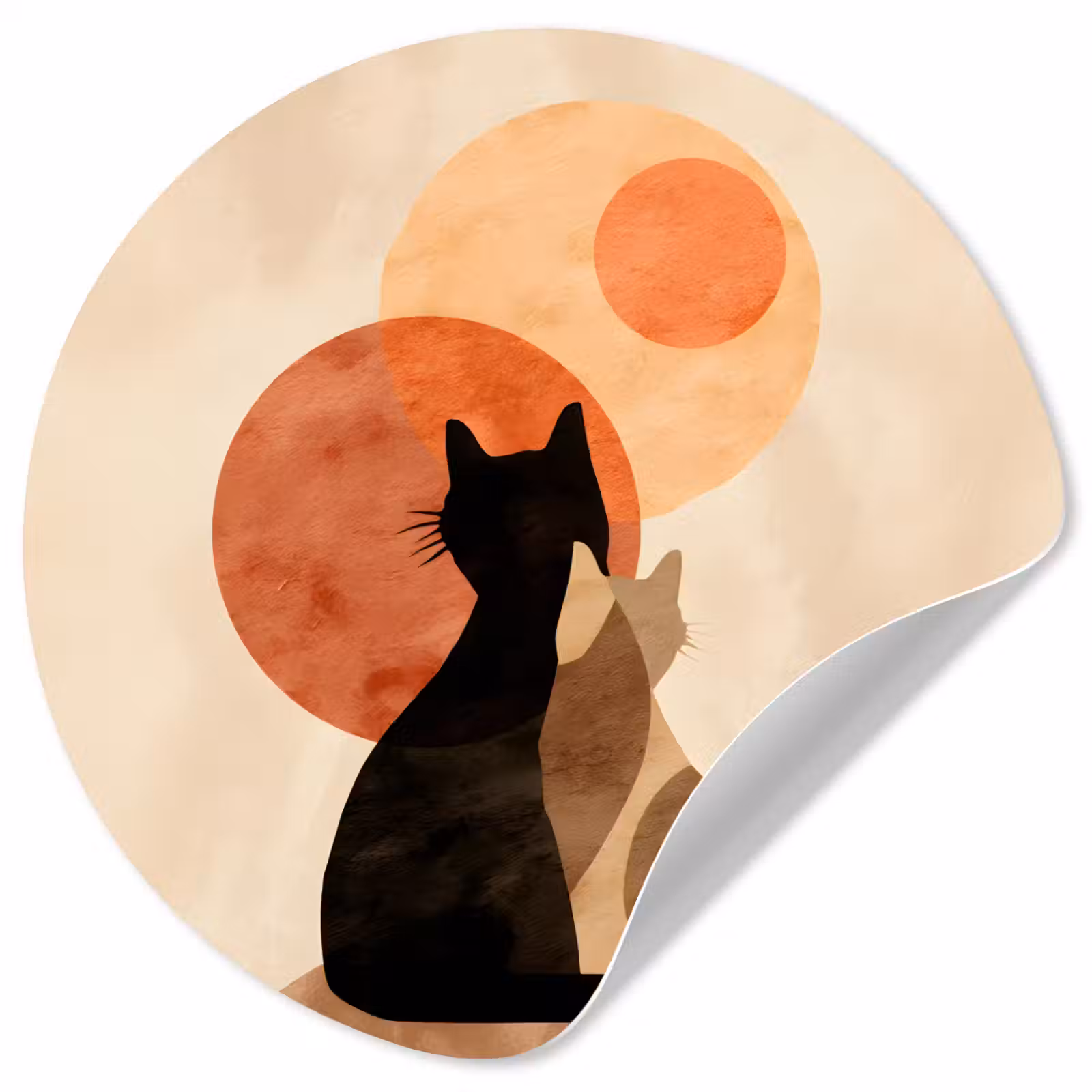 Behangcirkel - Katten - Zwart - Abstract - Cirkels — 1