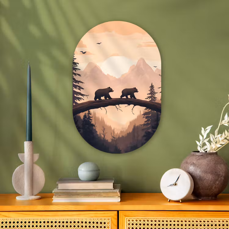 Muurovaal - Beren - Bomen - Landschap - Zonsondergang — 2