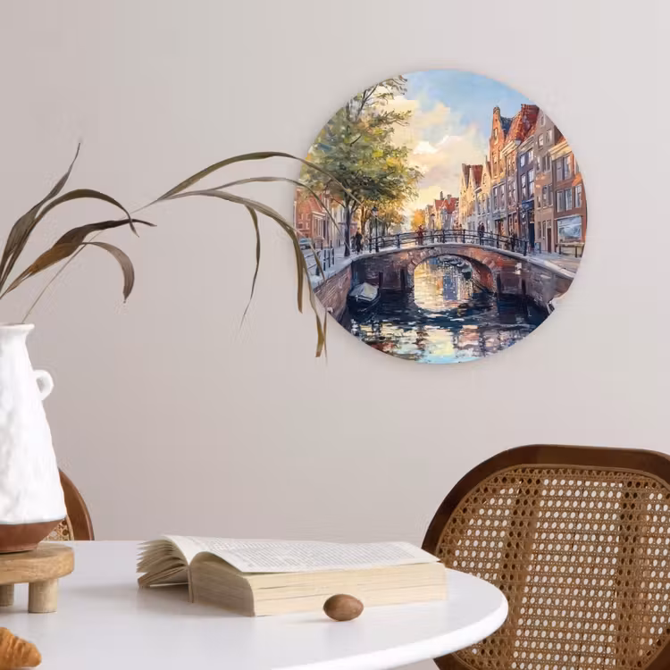 Muurcirkel - Brug - Stad - Huizen - Boot — 4