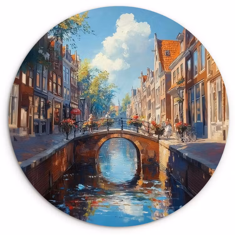 Muurcirkel - Stad - Gracht - Zon - Fietsen — 1