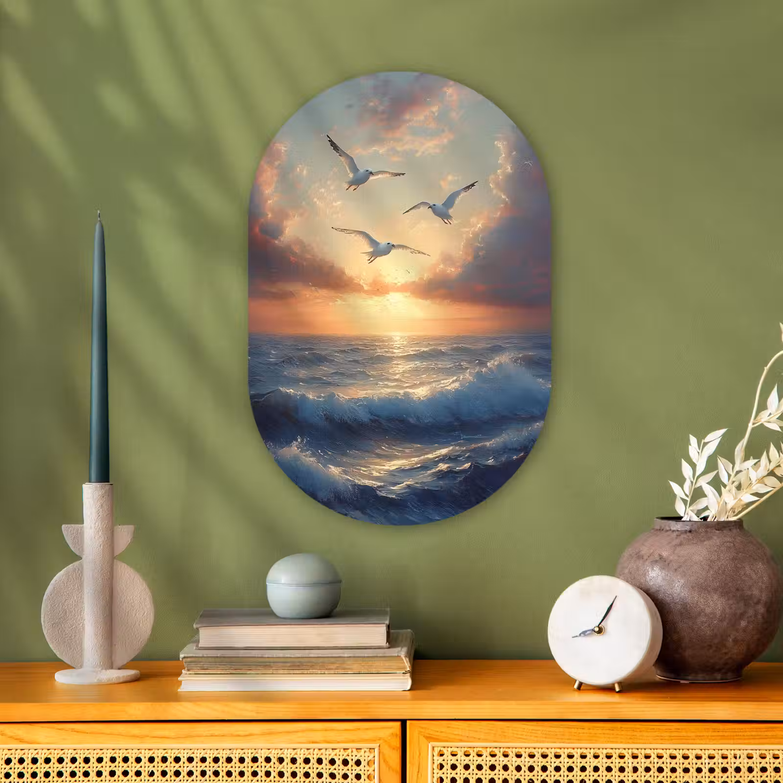Muurovaal - Meeuwen - Zonsondergang - Zee - Wolken — 1