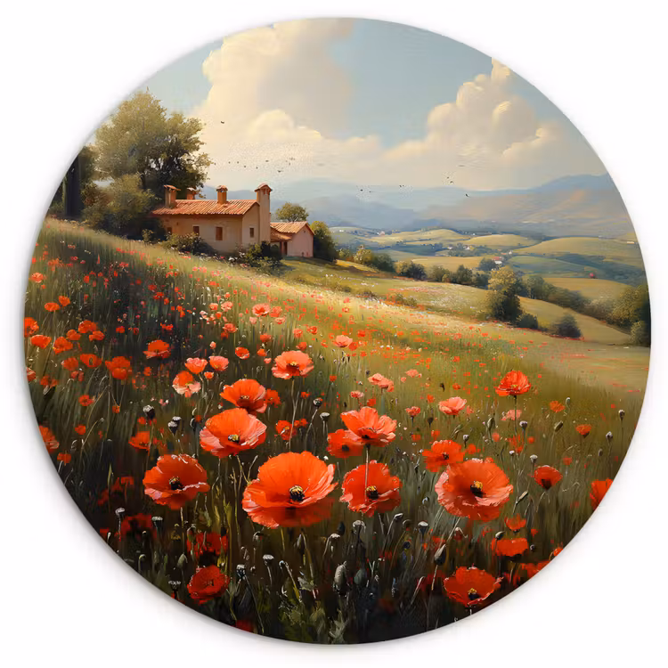 Muurcirkel - Klaprozen - Rood - Heuvels - Landschap — 1
