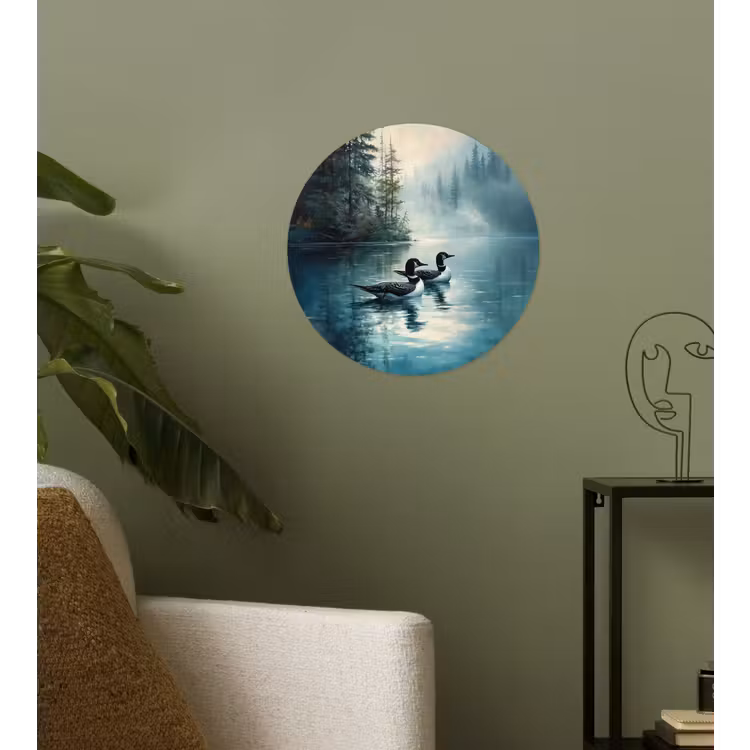 Behangcirkel - Bos - Water - Eenden - Mistig — 3