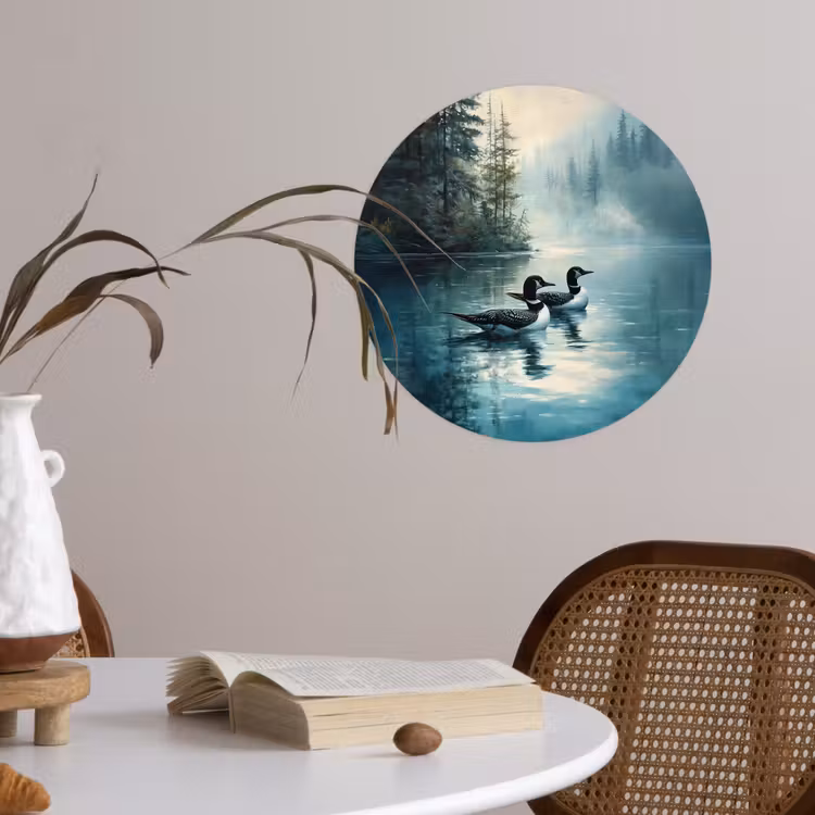 Behangcirkel - Bos - Water - Eenden - Mistig — 4