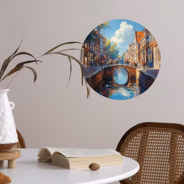 Behangcirkel - Stad - Gracht - Zon - Fietsen — 4
