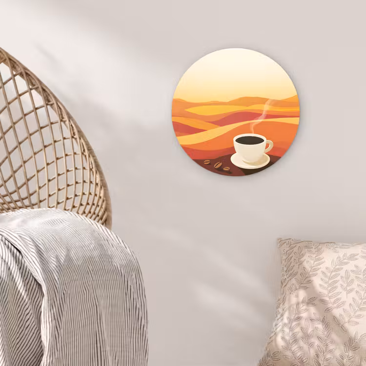 Muurcirkel - Koffie - Landschap - Oranje - Koffiebonen — 5