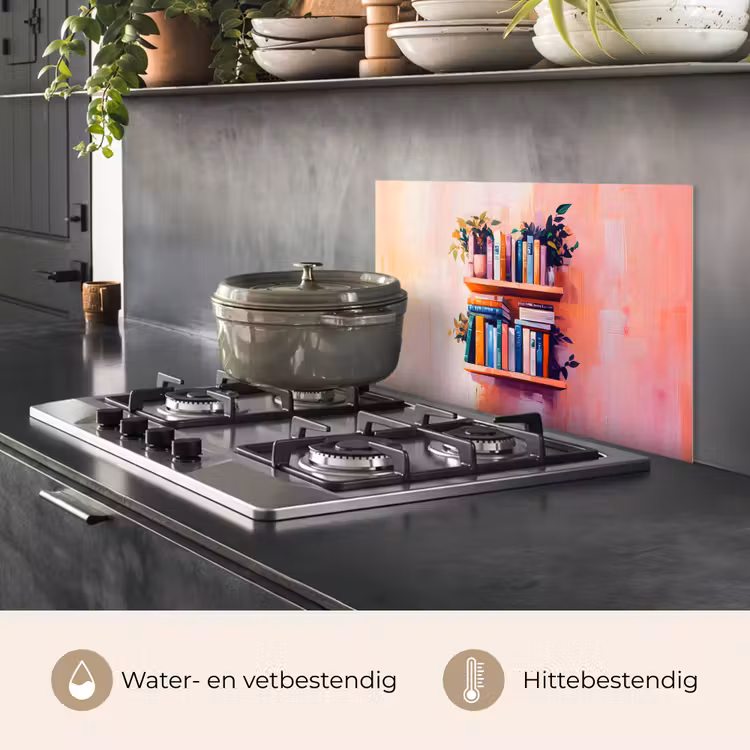 Spatscherm keuken - Planken - Boeken - Bladeren — 7