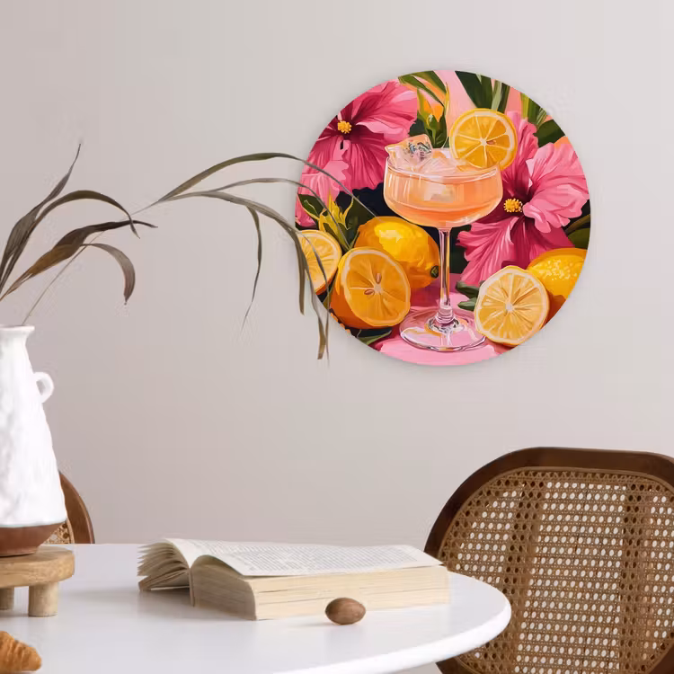 Muurcirkel - Drink - Bloemen - Yellow — 4