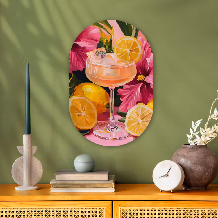Muurovaal - Drink - Bloemen - Yellow — 2