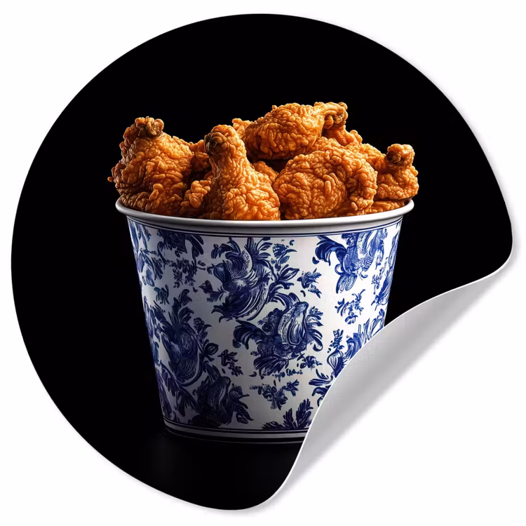 Behangcirkel - Kip - Bucket - Delfts blauw - Lekker