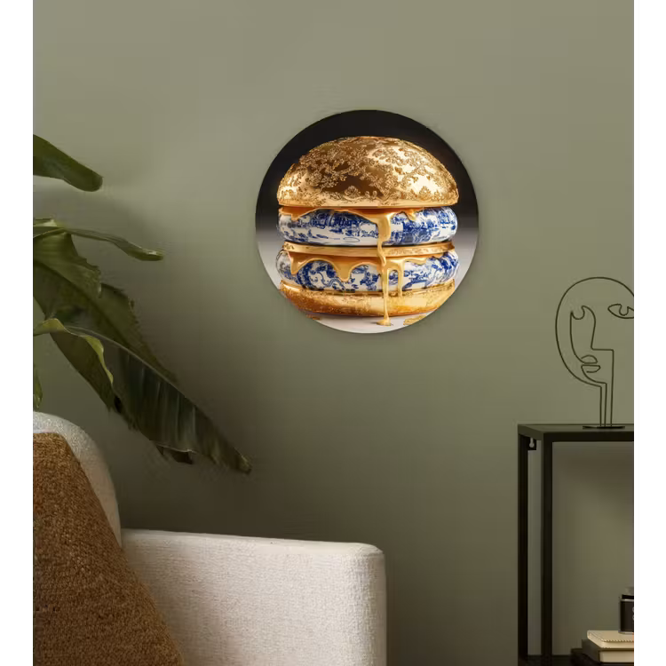 Muurcirkel - Delftsblauw - Goud - Burger — 3