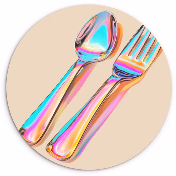 Muurcirkel - Regenboog - Lepel - Vork — 1