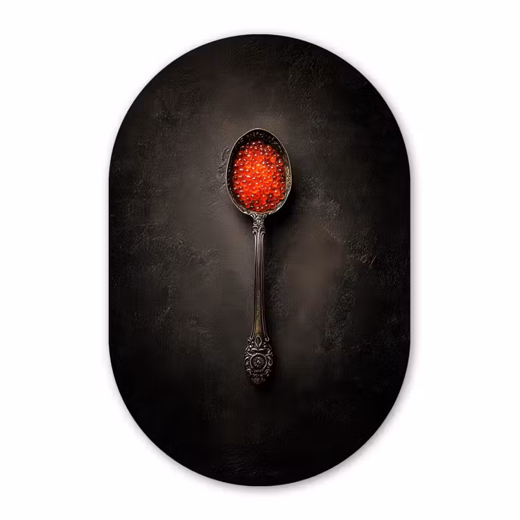 Muurovaal - Zwart - Lepel - Caviar — 2