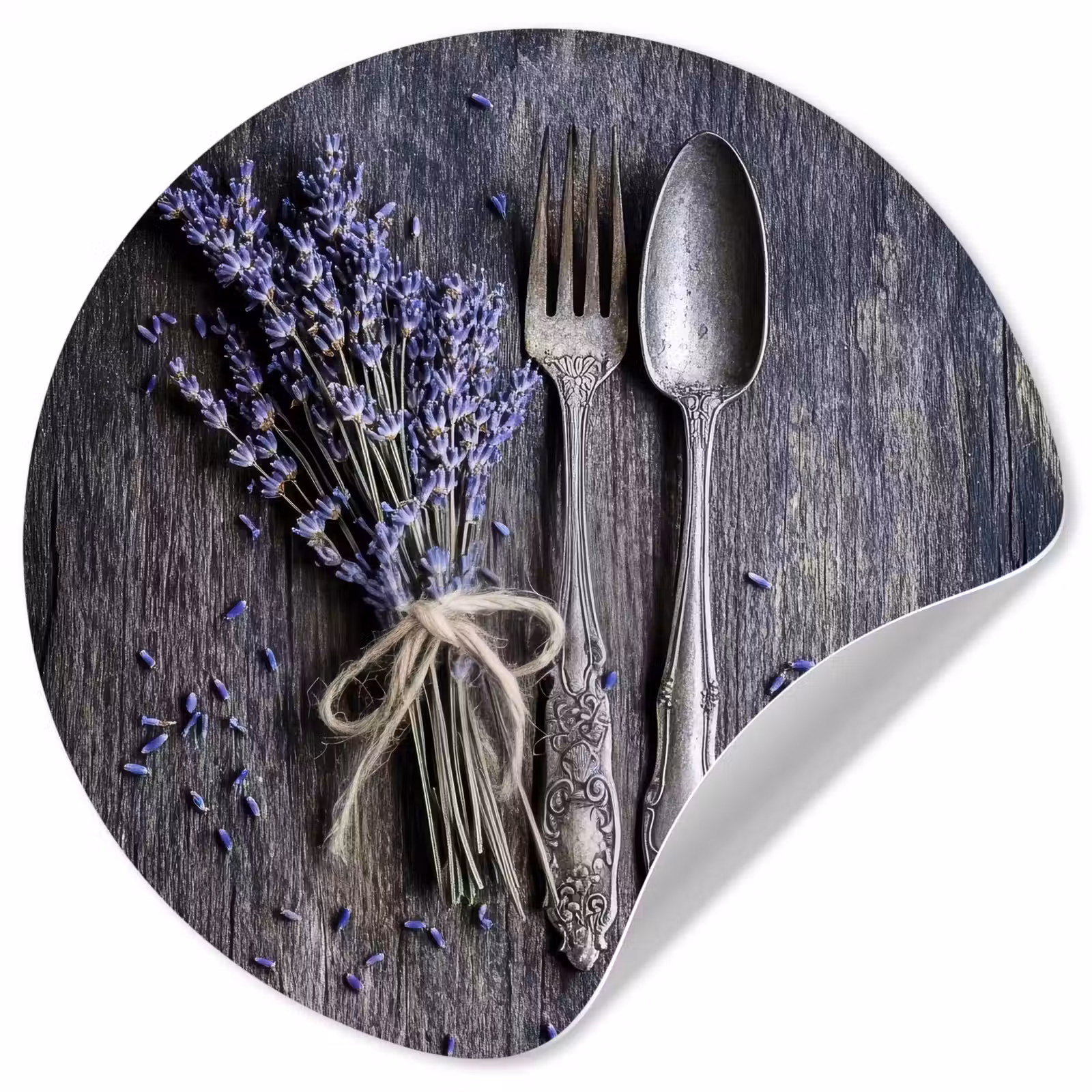Behangcirkel - Lavendel - Lepel - Vork — 1