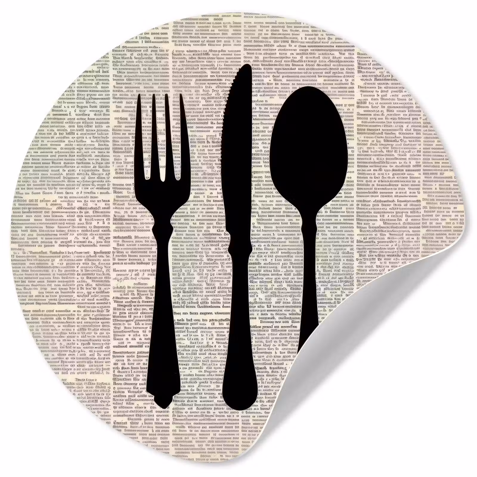 Behangcirkel - Zwart - Krant - Bestek — 1