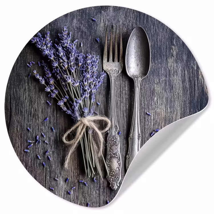 Behangcirkel - Lavendel - Lepel - Vork — 1