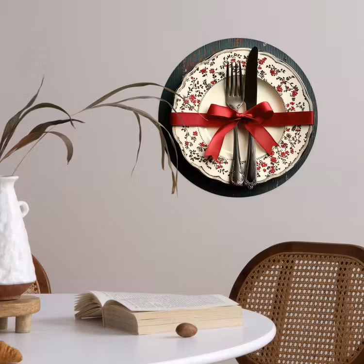 Behangcirkel - Rood - Strik - Bestek — 4