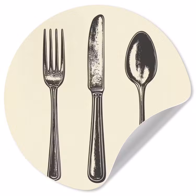 Behangcirkel - Zwart - Illustratie - Bestek — 1