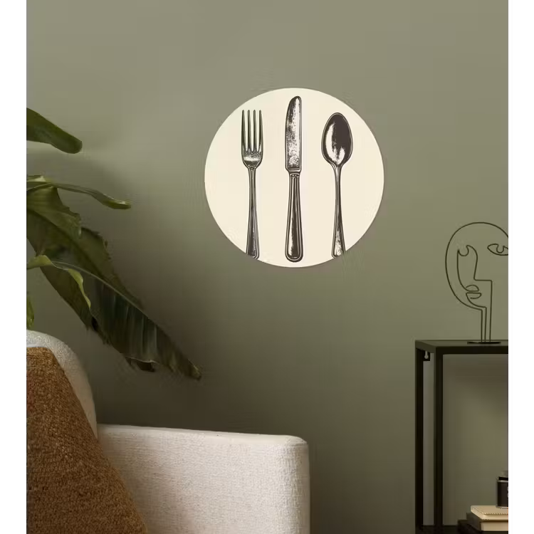 Behangcirkel - Zwart - Illustratie - Bestek — 3